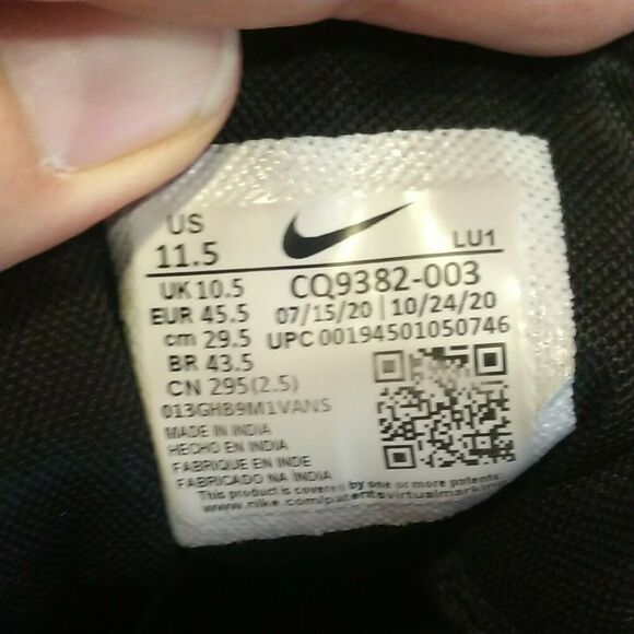 Mens 11.5 Nike AIR MAX IMPACT 2 Black Metallic Silver Red CQ9382 003 Basketball - Picture 12 of 12